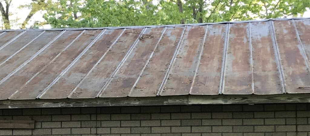 aged tin roof and fascia