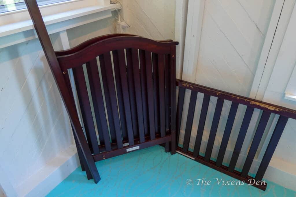 used brown crib