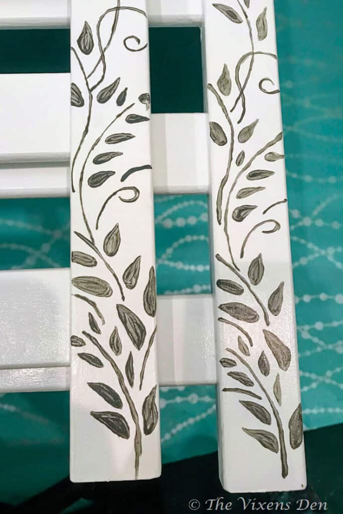 hand painted vine from stencil