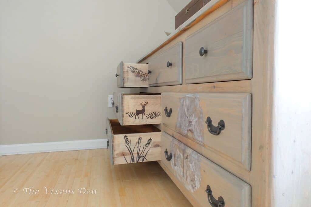 Grey stained store dresser