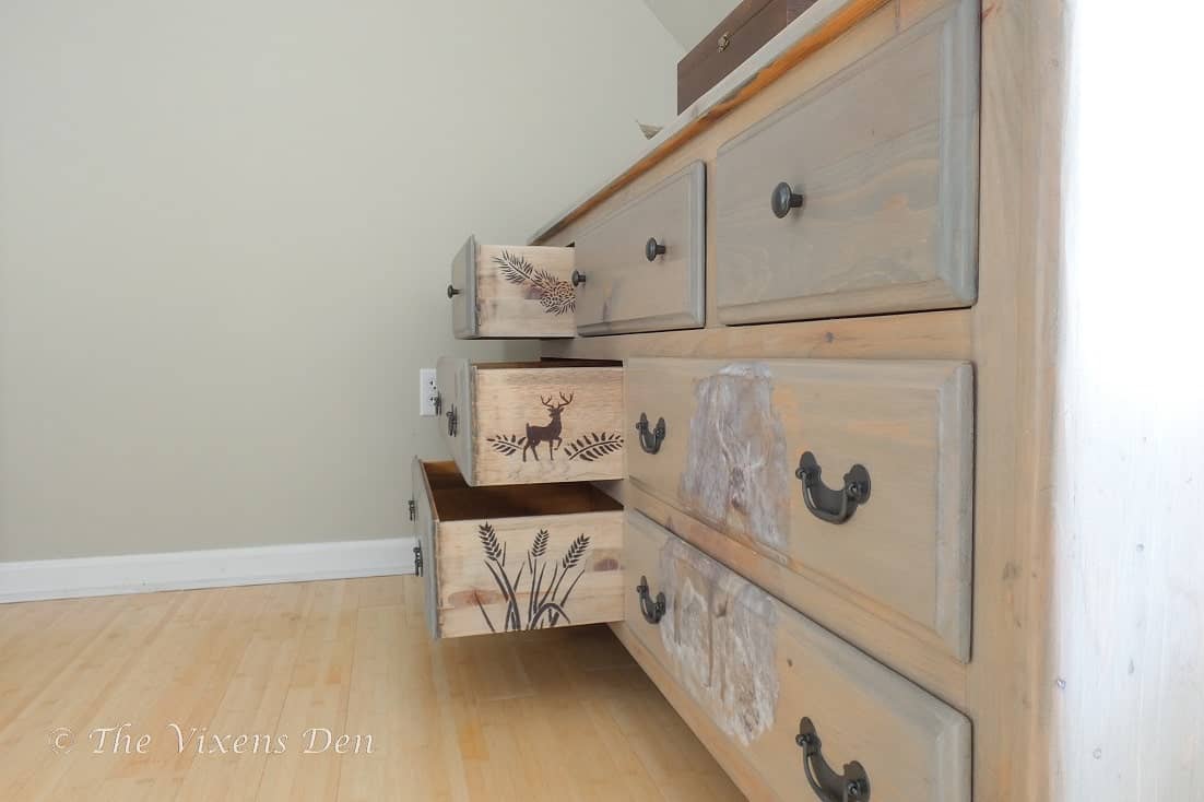 How to Stain a Dresser for a Natural Wood Look and Add a DIY Transfer