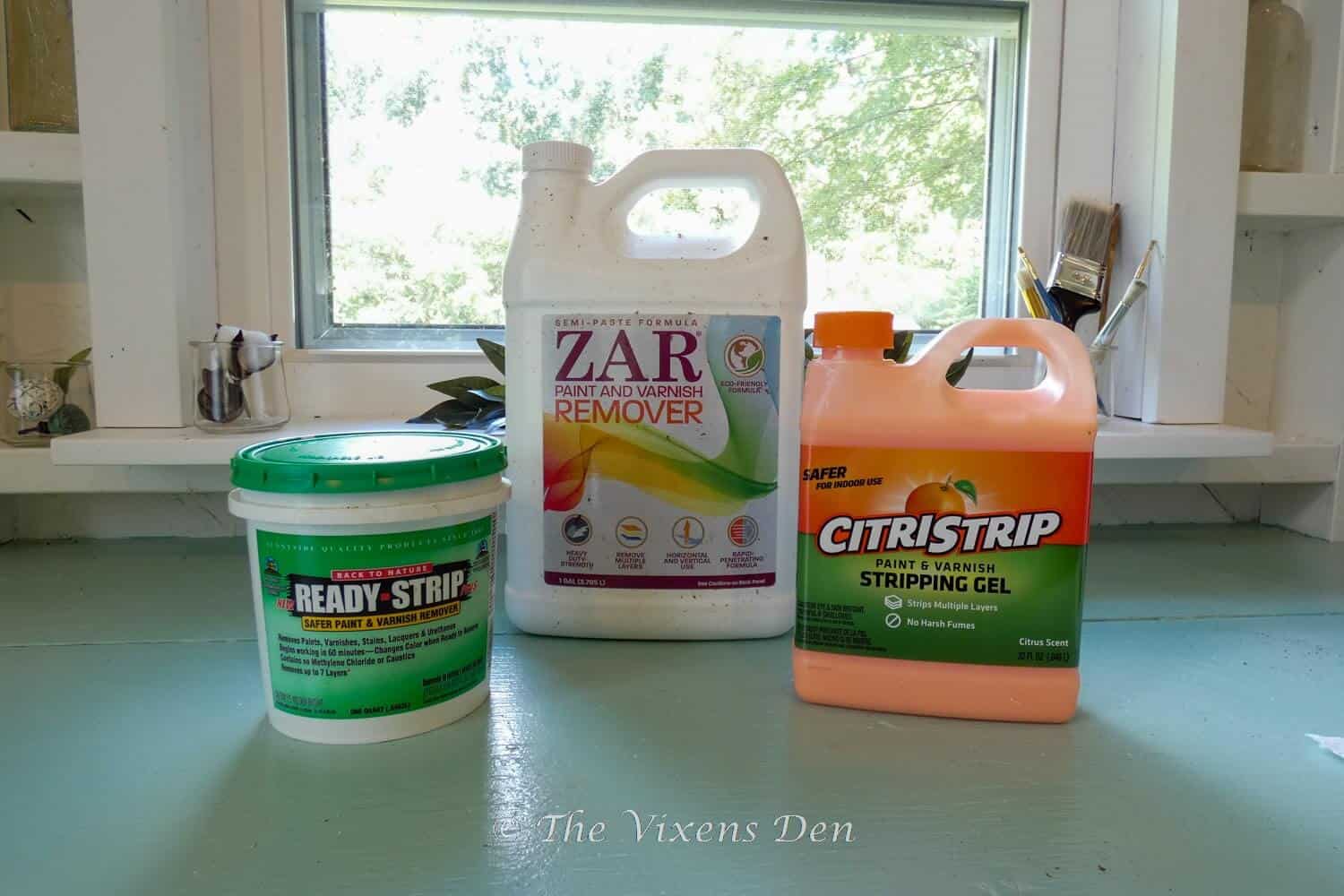 chemical furniture finish removers: ready strip, zar, citristrip