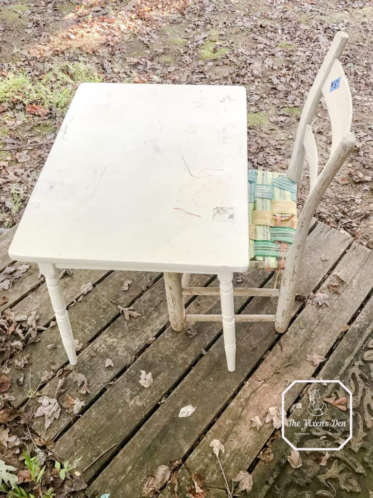 children's table with chair - before painting