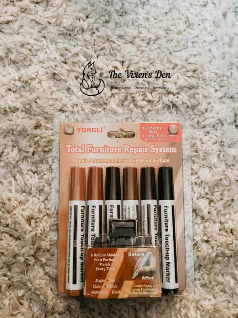 a package of furniture touchup markers