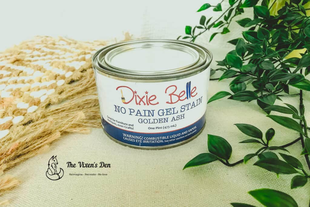 Can of Dixie Belle Gel Stain Golden Ash