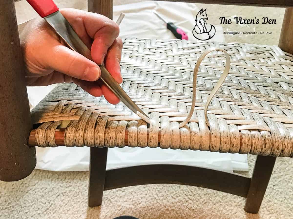 How to Weave a Chair Seat with Faux Rattan Reed/Splint The Vixen's