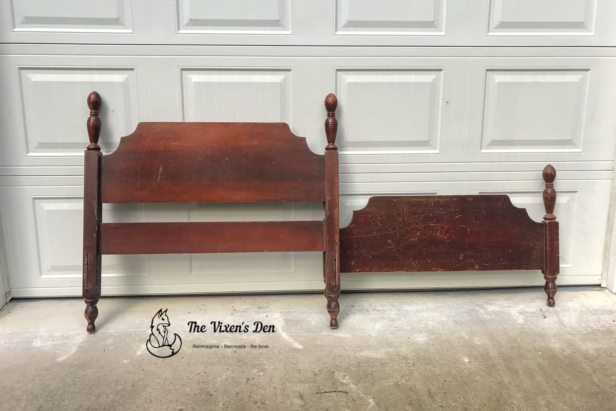 Mahogany headboard and footboard-min