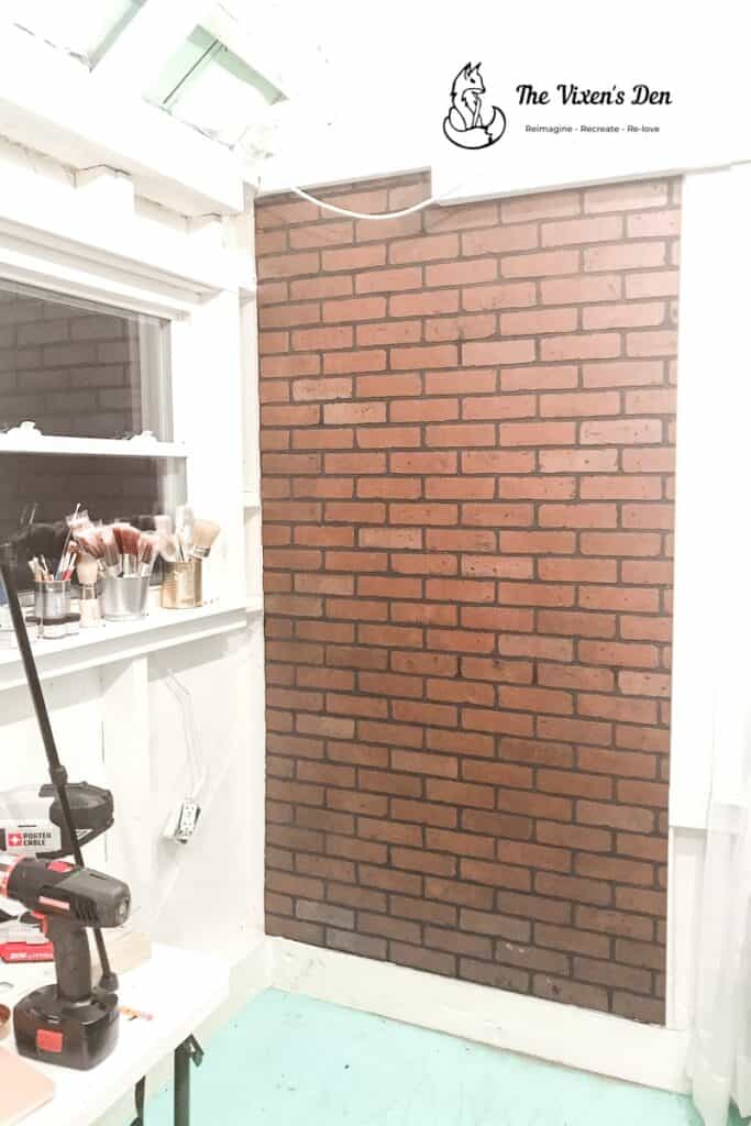 faux brick staging wall-1-min