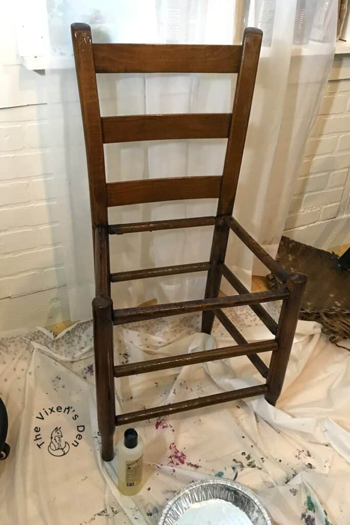 Julia's ladderback chair with hemp oil applied