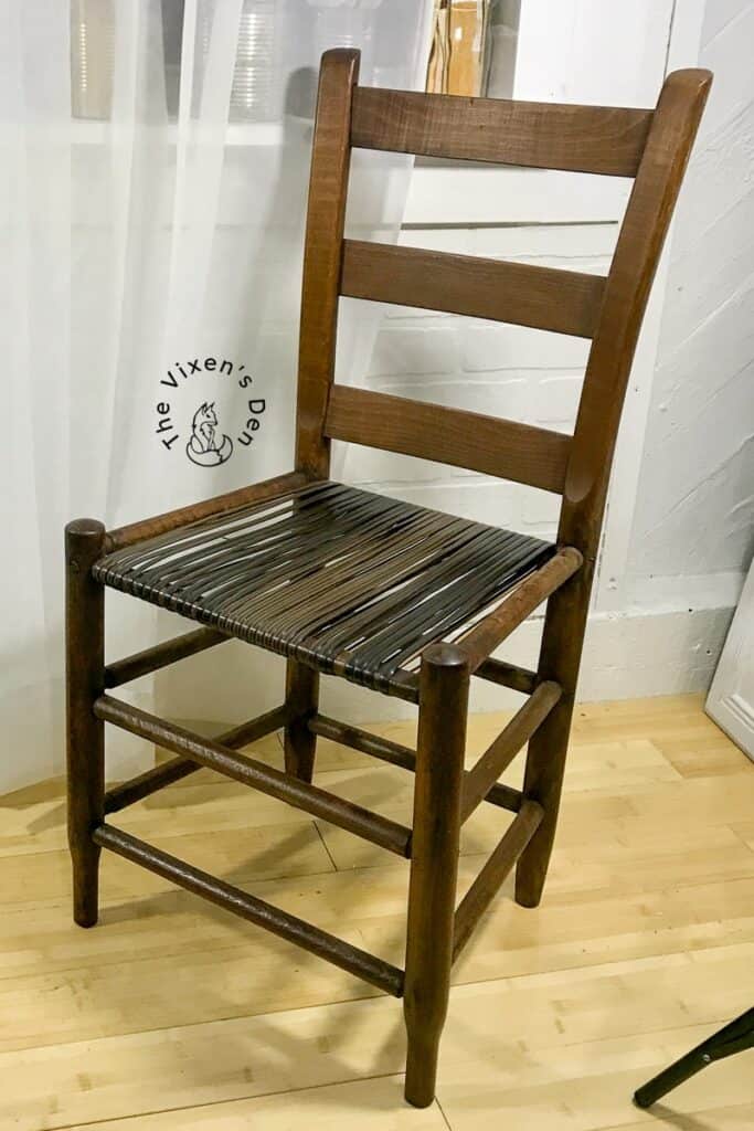 Julia's ladderback chair with warp wrapped (2)