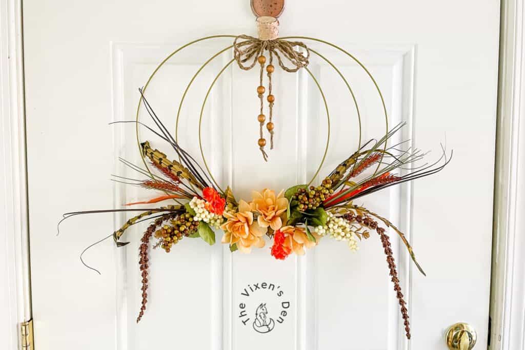 Pumpkin Wire Hoop Wreath-Staged.8