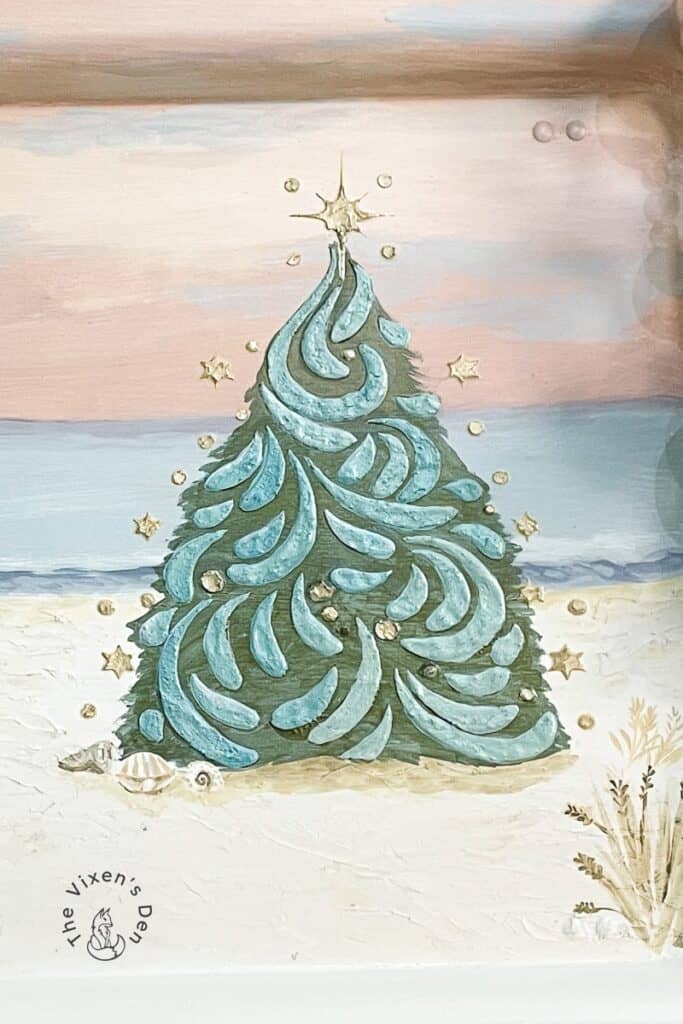 Coastal Christmas Tray - DB Mystery Box-Christmas tree closeup