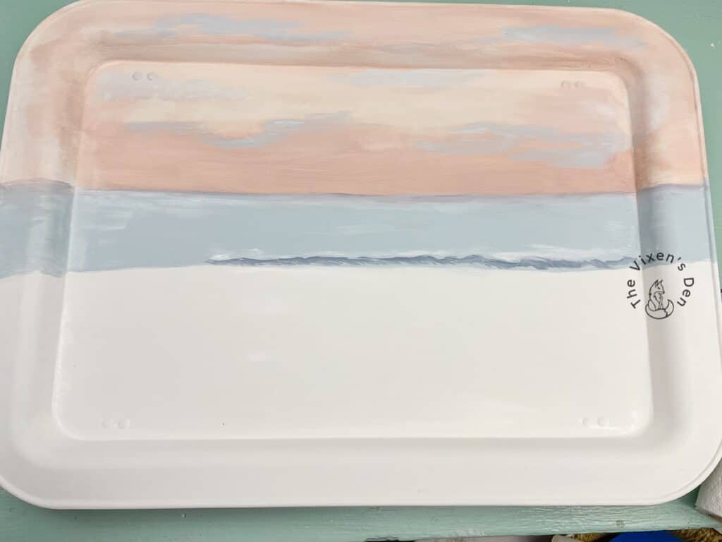 Coastal Christmas Tray - Painting the landscape.1