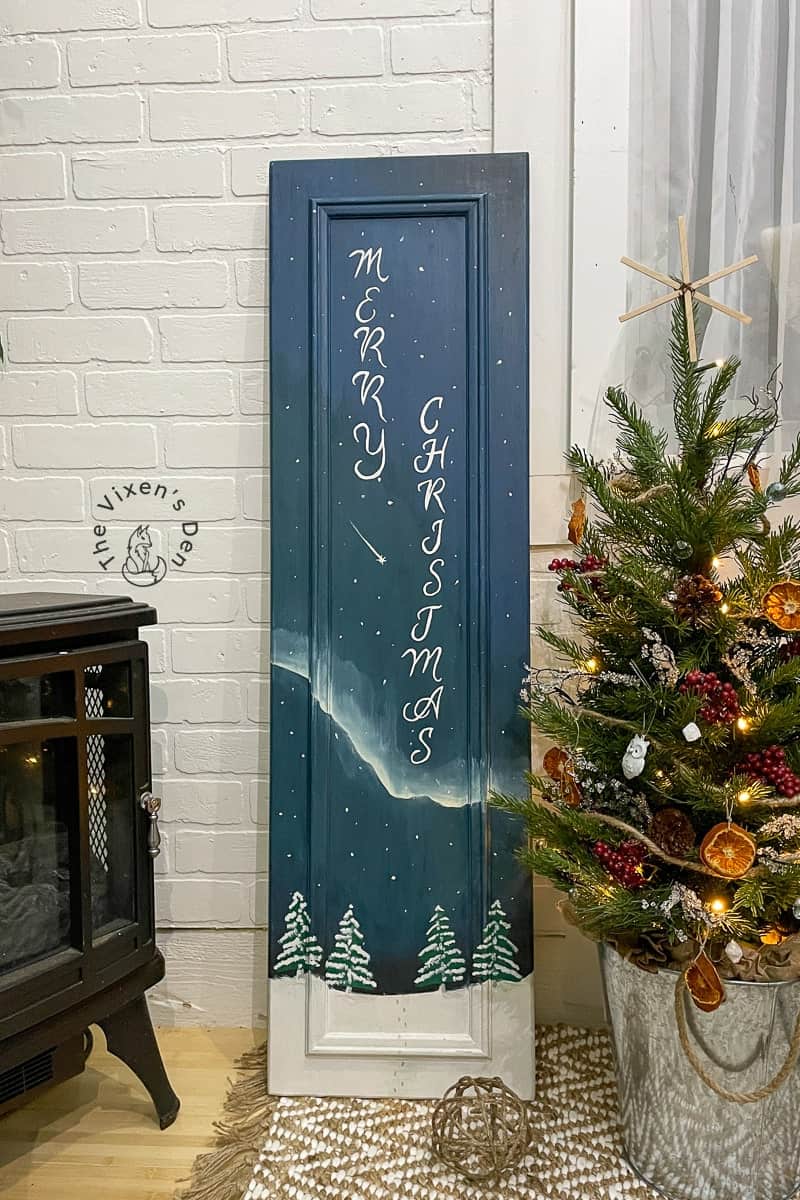 Cabinet Door Upcycle: DIY Reversible Christmas/Welcome Porch Sign