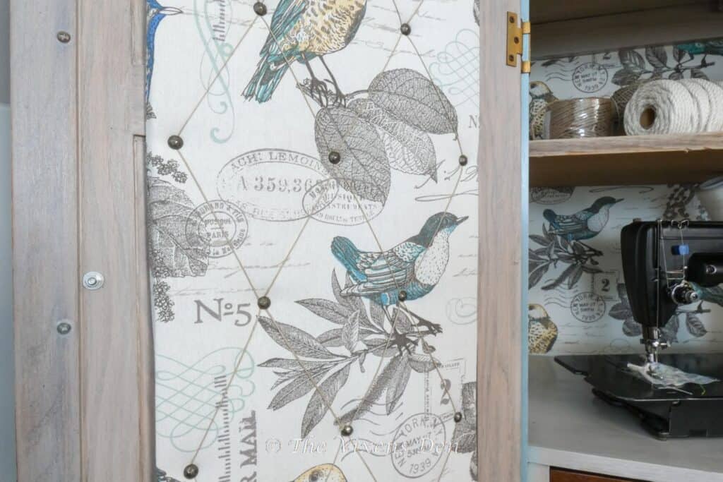 Fabric Covered Craft Cabinet Bulletin Board Doors-The Vixens Den-min