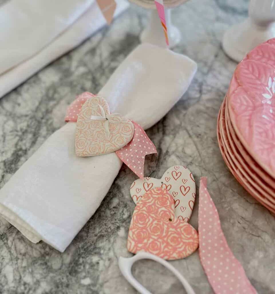 Clay-Hearts-on-Ribbon-as-Napkin-Rings-South House Designs-min