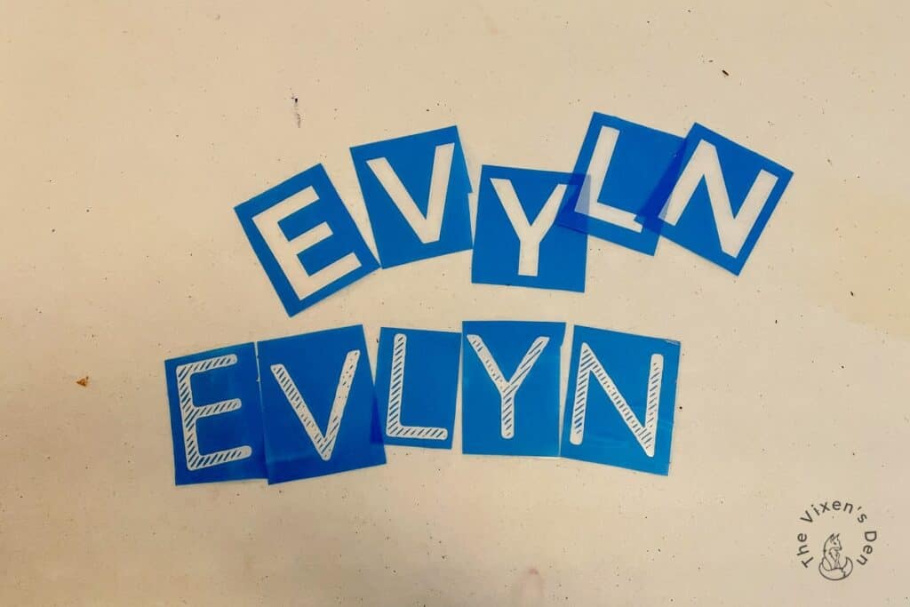 Silkscreen letter stencils