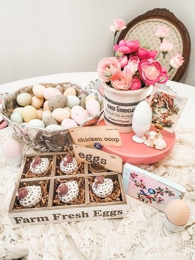 Easter at Farmhouse Table Centerpiece - The Fifth Sparrow No More-min