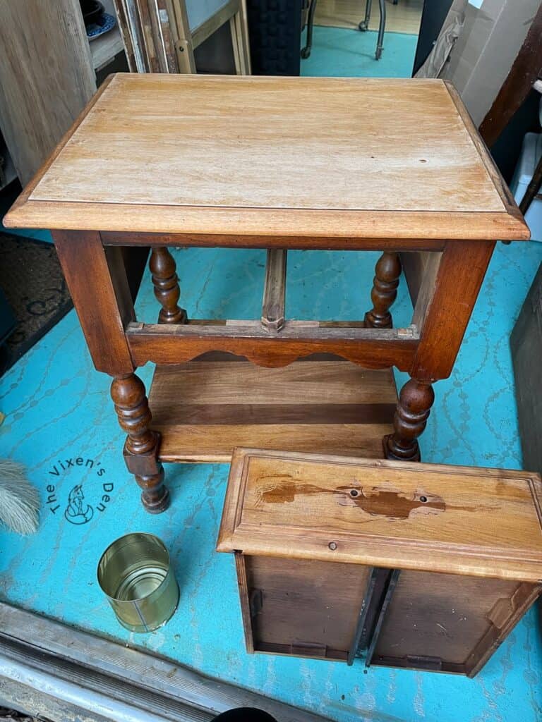 Stripped and sanded end table