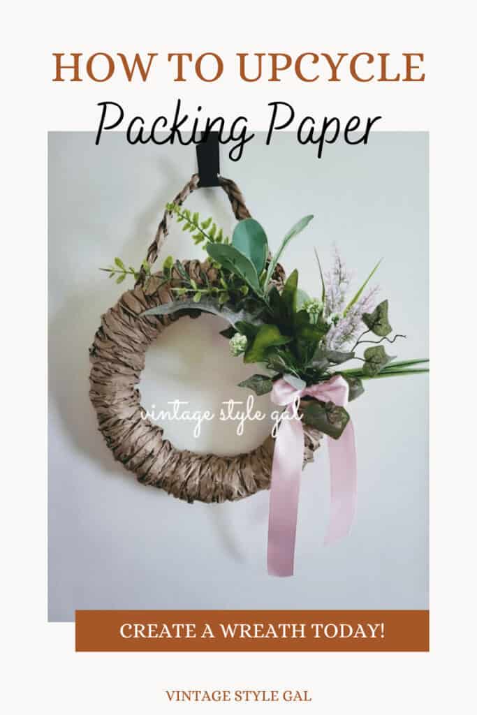 Upcycled Packing Paper Wreath_ Transforming Trash into Treasure- Vintage Style Gal