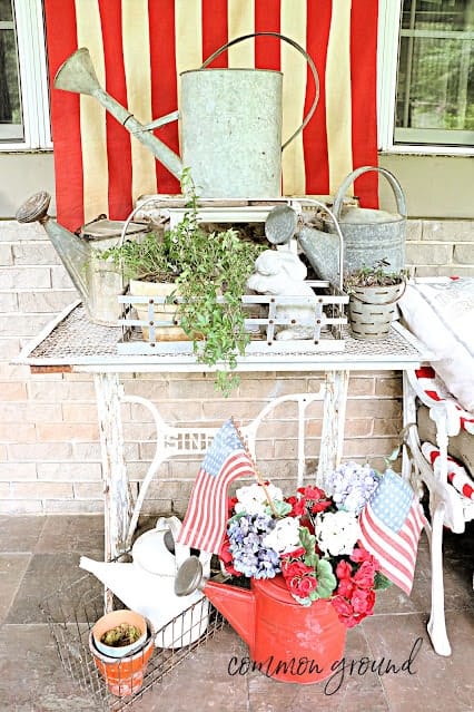 Vintage Patriotic Watering Cans- Common Ground-min