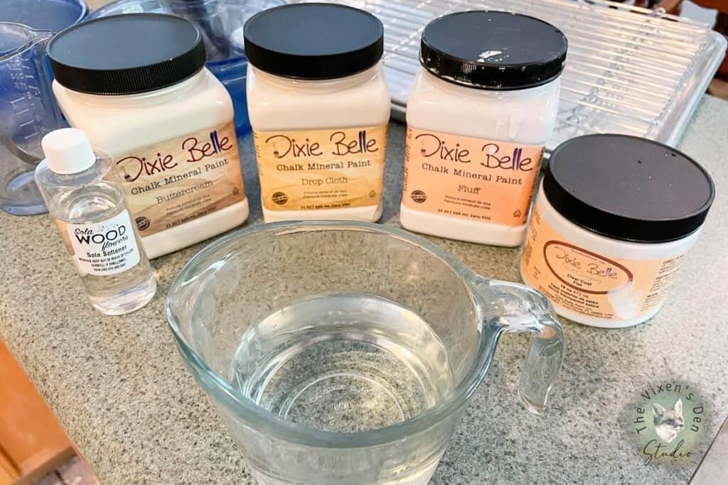 Dixie Belle Chalk Paints and a Glass Measuring Cup