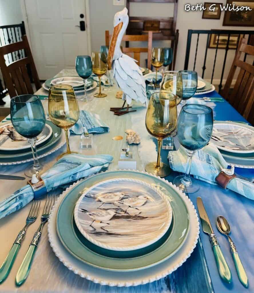 Seascape bird tablescape - Whispers of the Heart-min