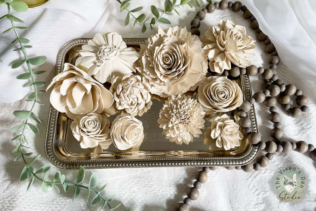 How to Dye Sola Wood Flowers with Chalk Mineral Paint The Vixen's Den