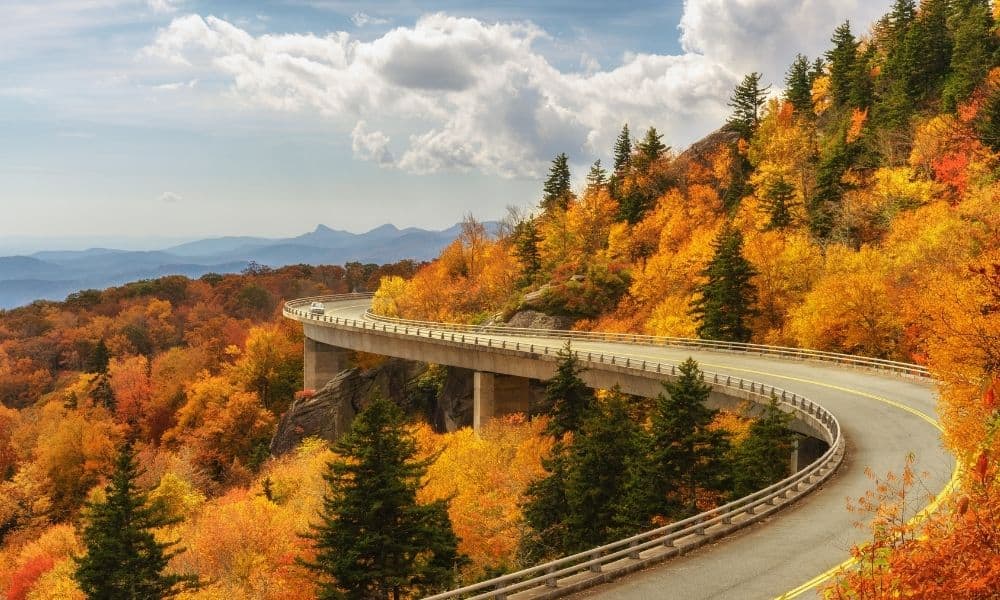 The blue ridge parkway in the fall.