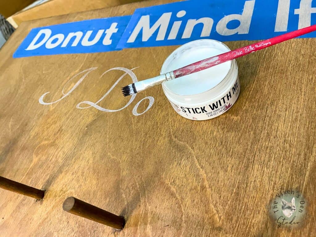 Donut mind board with a jar of stick with me on it.