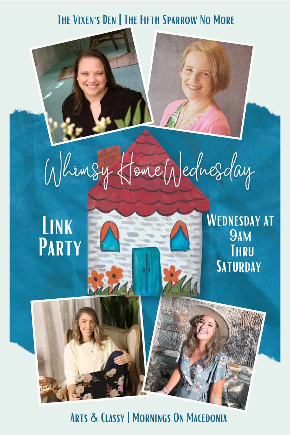 Whimsy Home Wednesday Link Party Graphic Pinterest