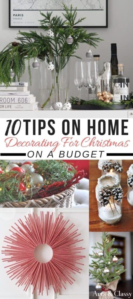 70 tips on home decorating for christmas on a budget.