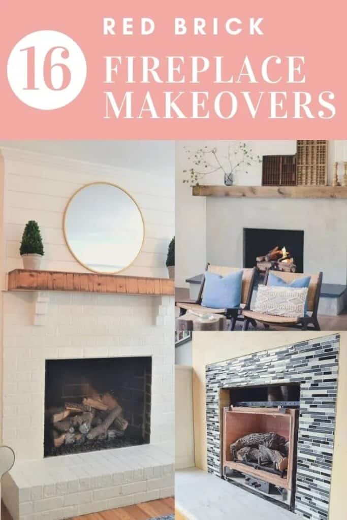 16 red brick fireplace makeovers.