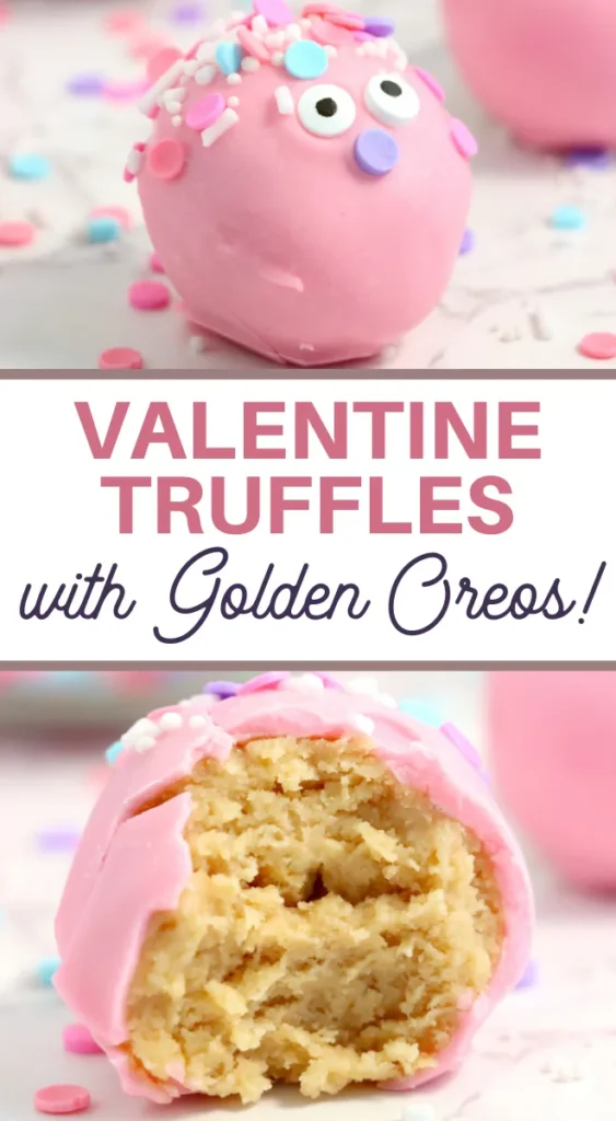 Valentine truffles with golden oreos.
