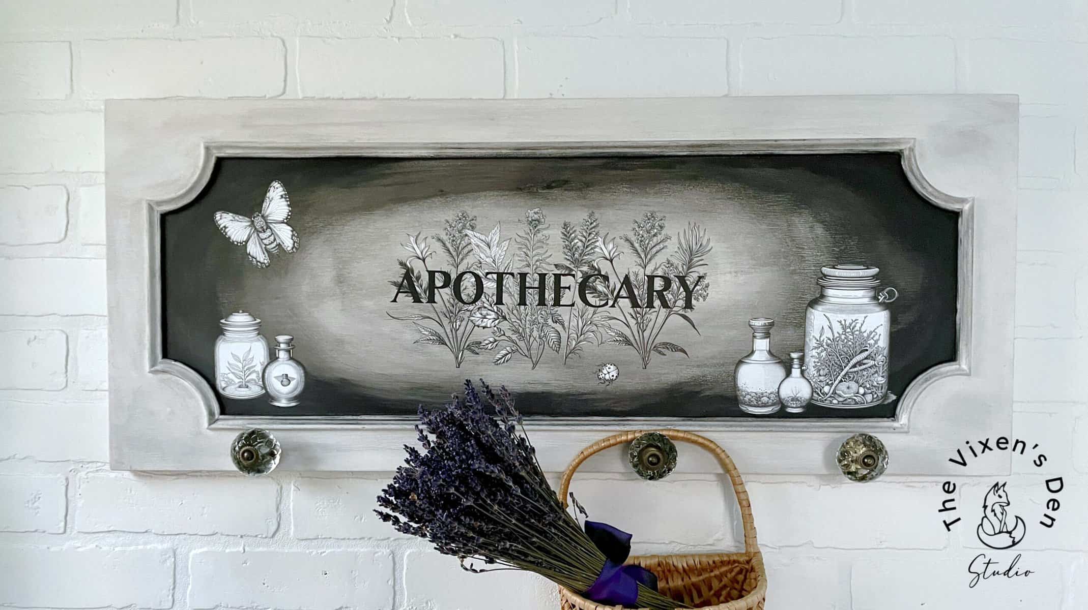 Cabinet Door Upcycle: Apothecary Transfer Wall Organizer